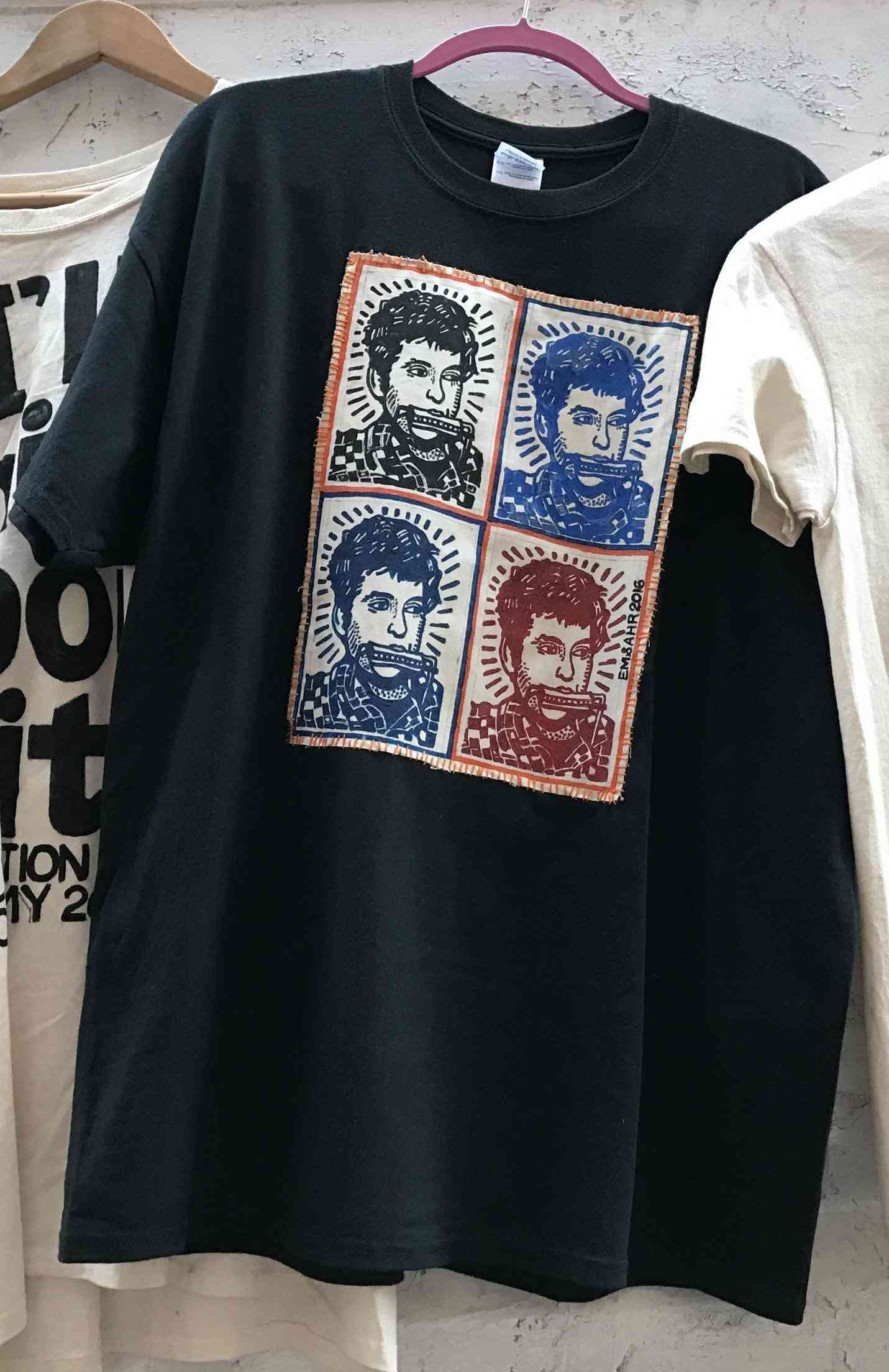 Bob Dylan Sq T-Shirt | Art painted by Em and Ahr