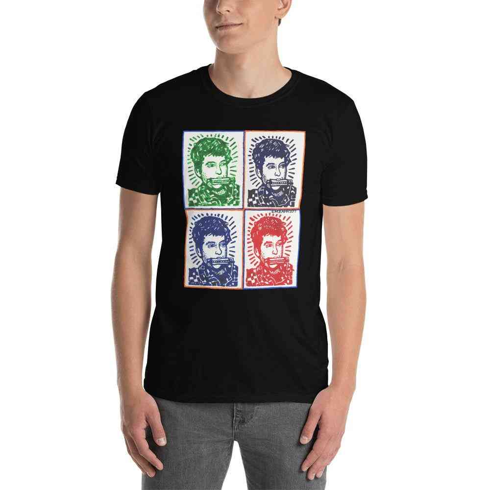 Bob Dylan Sq T-Shirt | Art painted by Em and Ahr