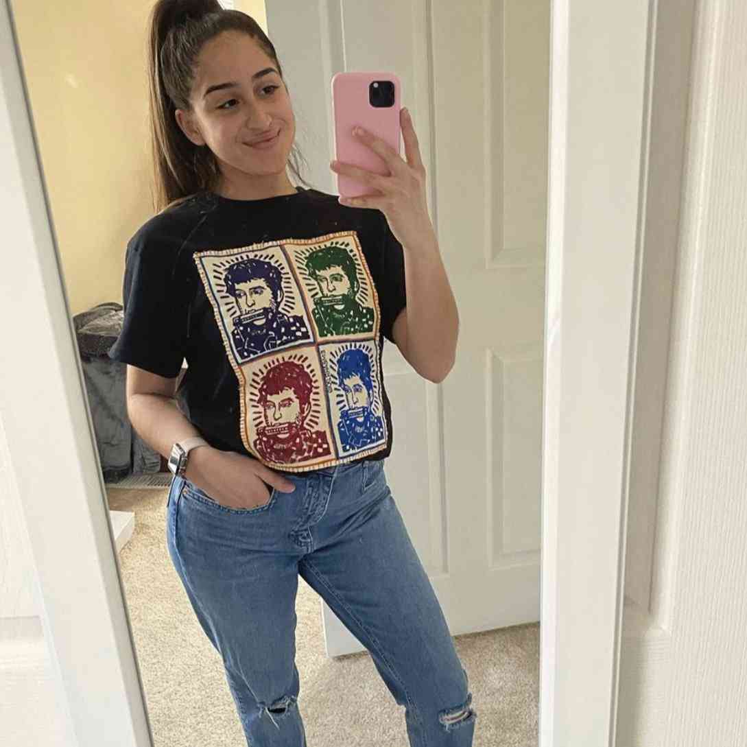 Bob Dylan Sq T-Shirt | Art painted by Em and Ahr