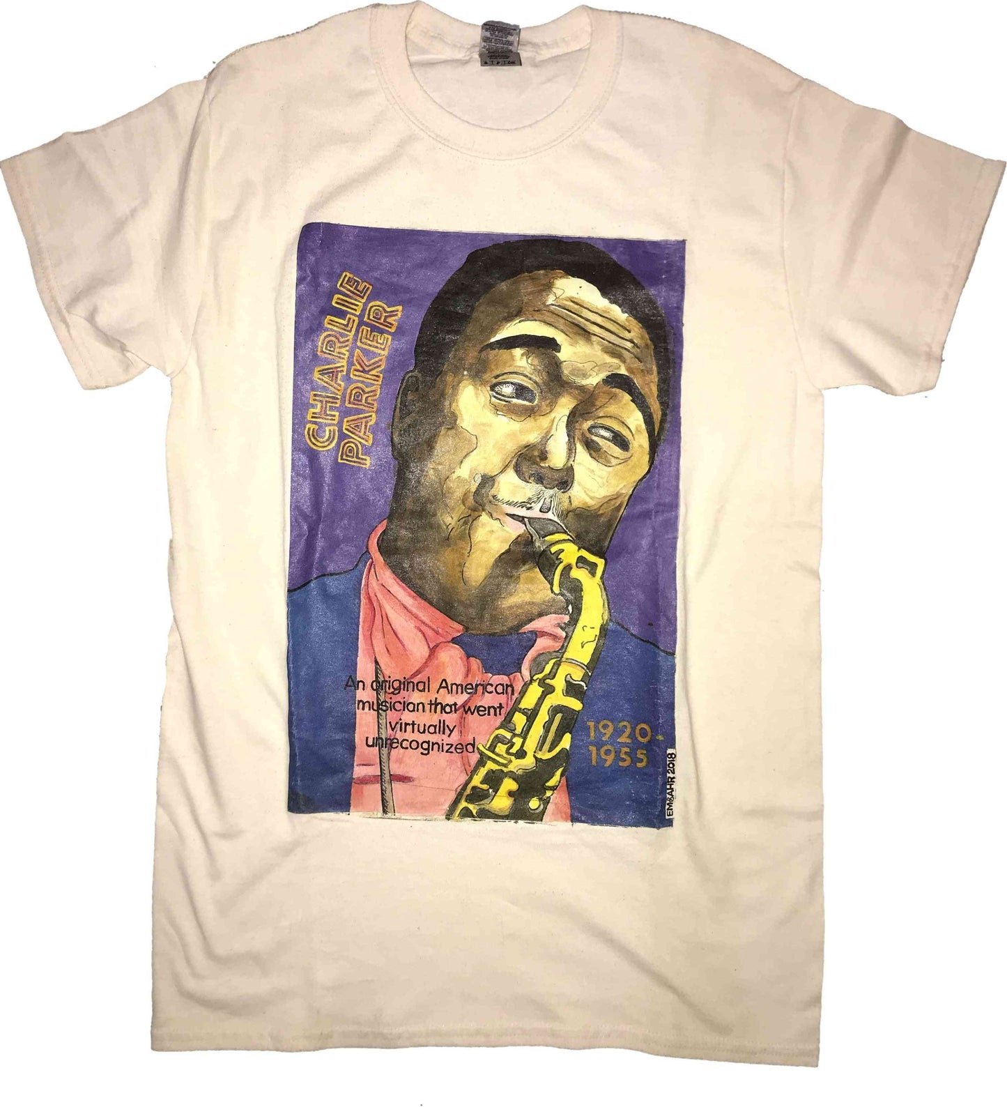 Charlie Parker T-Shirt | Art painted by Em and Ahr