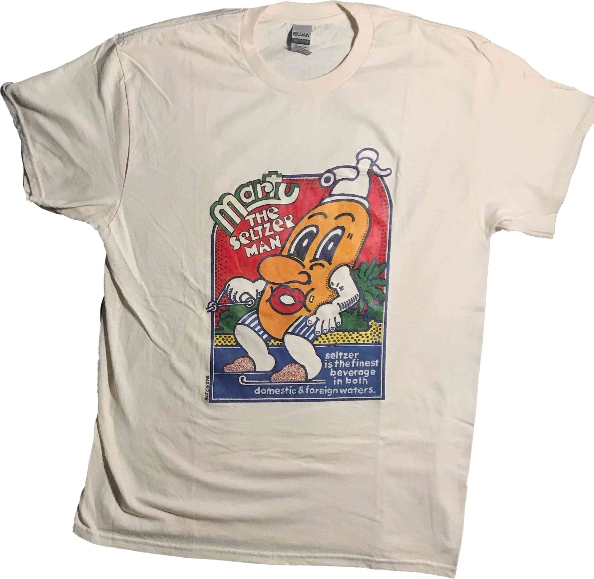 Seltzer Cartoon T-Shirt | Art painted by Em and Ahr