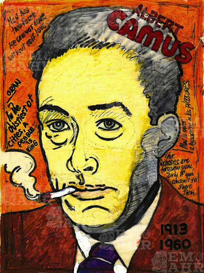 Albert Camus Art | Art painted by Em and Ahr