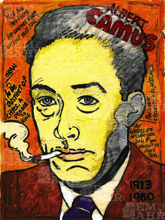 Albert Camus T-Shirt | Art painted by Em and Ahr