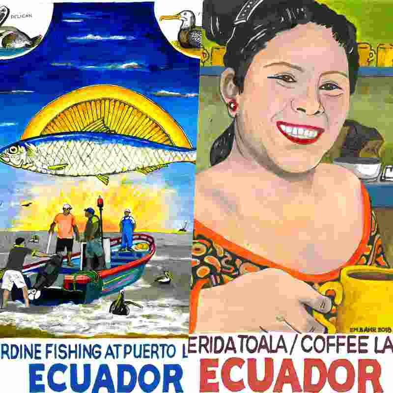 Ecuador T-Shirt | Art painted by Em and Ahr