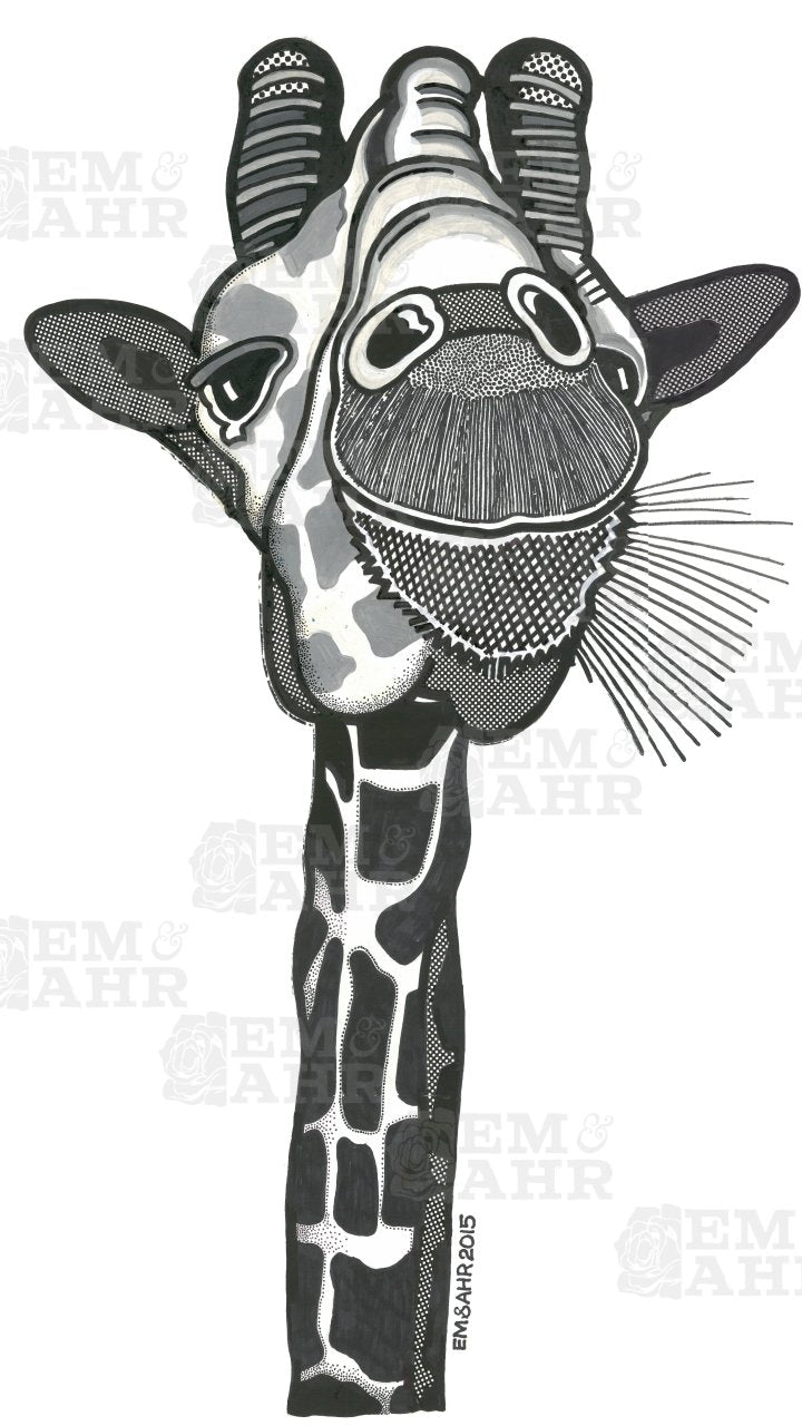 Giraffe T-Shirt | Art painted by Em and Ahr