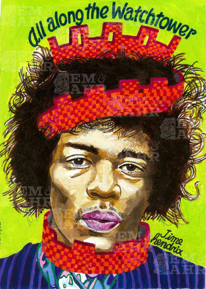 Jimi Hendrix Art | Art painted by Em and Ahr