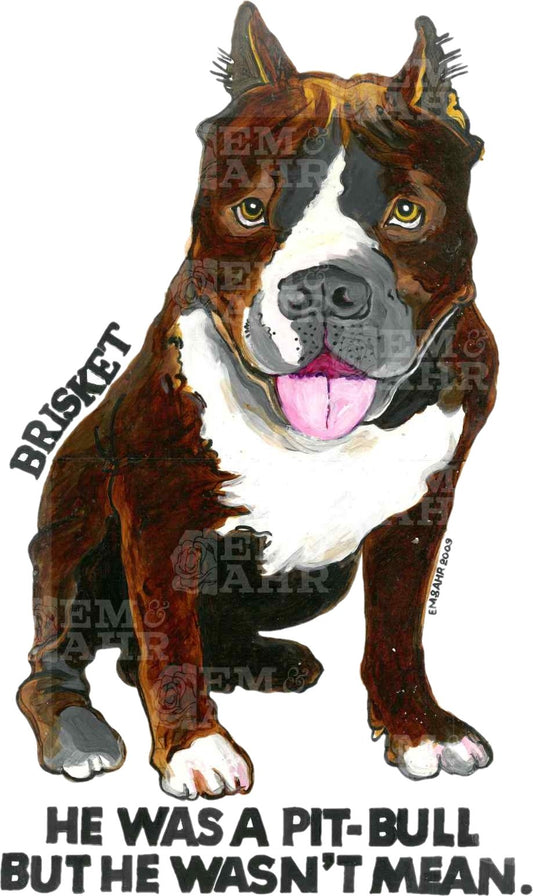 Pit Bull T-Shirt | Art painted by Em and Ahr