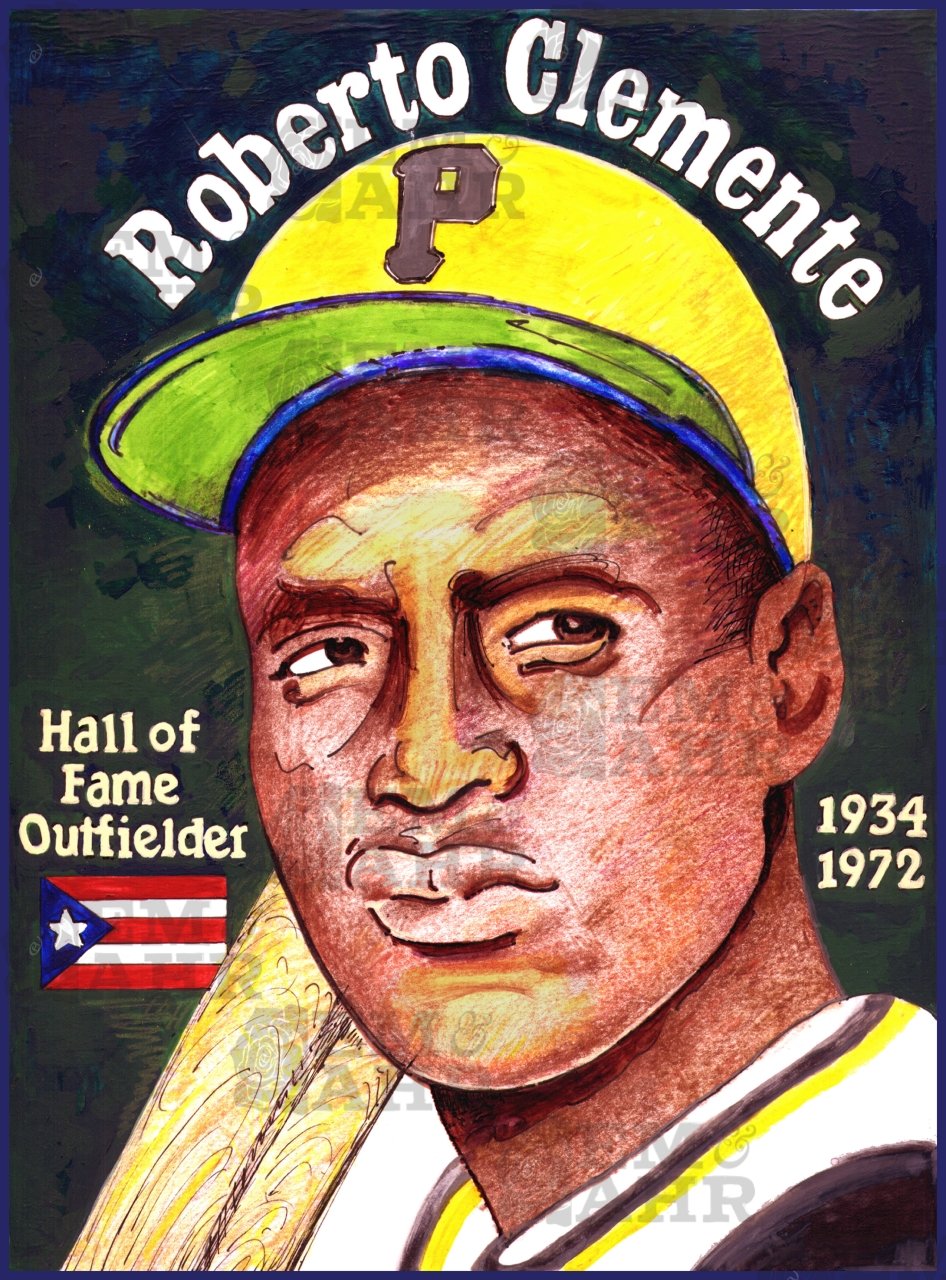 Roberto Clemente Art | Art painted by Em and Ahr