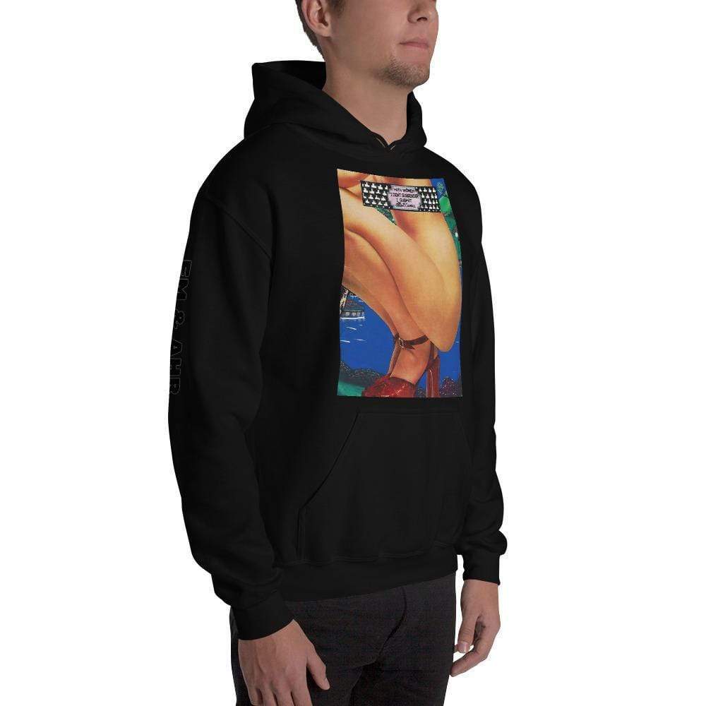 Woman Squatting Hoodie | Art painted by Em and Ahr