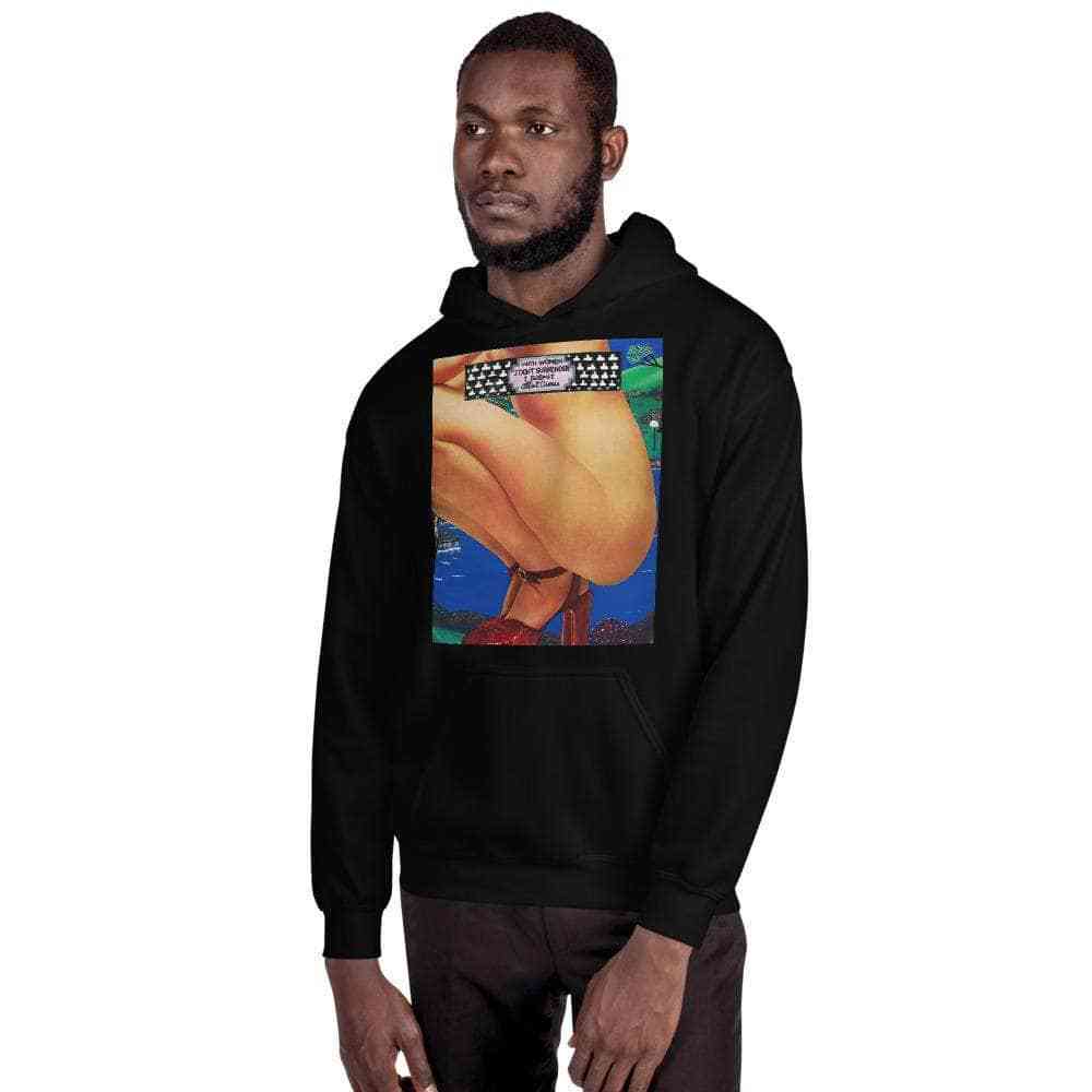 Woman Squatting Hoodie | Art painted by Em and Ahr